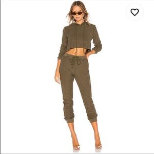 Danielle Guizio inside out hooded sweat set medium. Missing hoodie string.